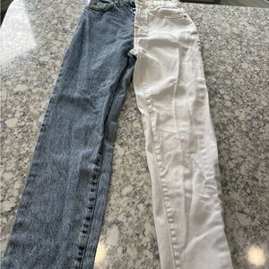 PacSun High Rise Blue and White Jeans